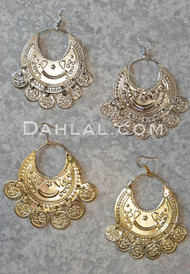 Gold or Silver Coin Earrings from Egypt