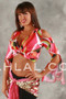 Fuchsia Graphics MERET Cold Shoulder Wrap Top from Off the Nile, for Belly Dance image