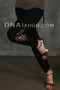 Black Stretch Full Length Legging with Lacing Detail