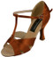 Professional Latin Dance Shoe 92014 from Stephanie Dance Shoes in NEW DARK TAN SATIN