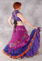 Back View of a Magenta Bedouin Shawl Worn over the Royal Purple, Magenta, Fuchsia and Navy Raised Hem Gradient Skirt