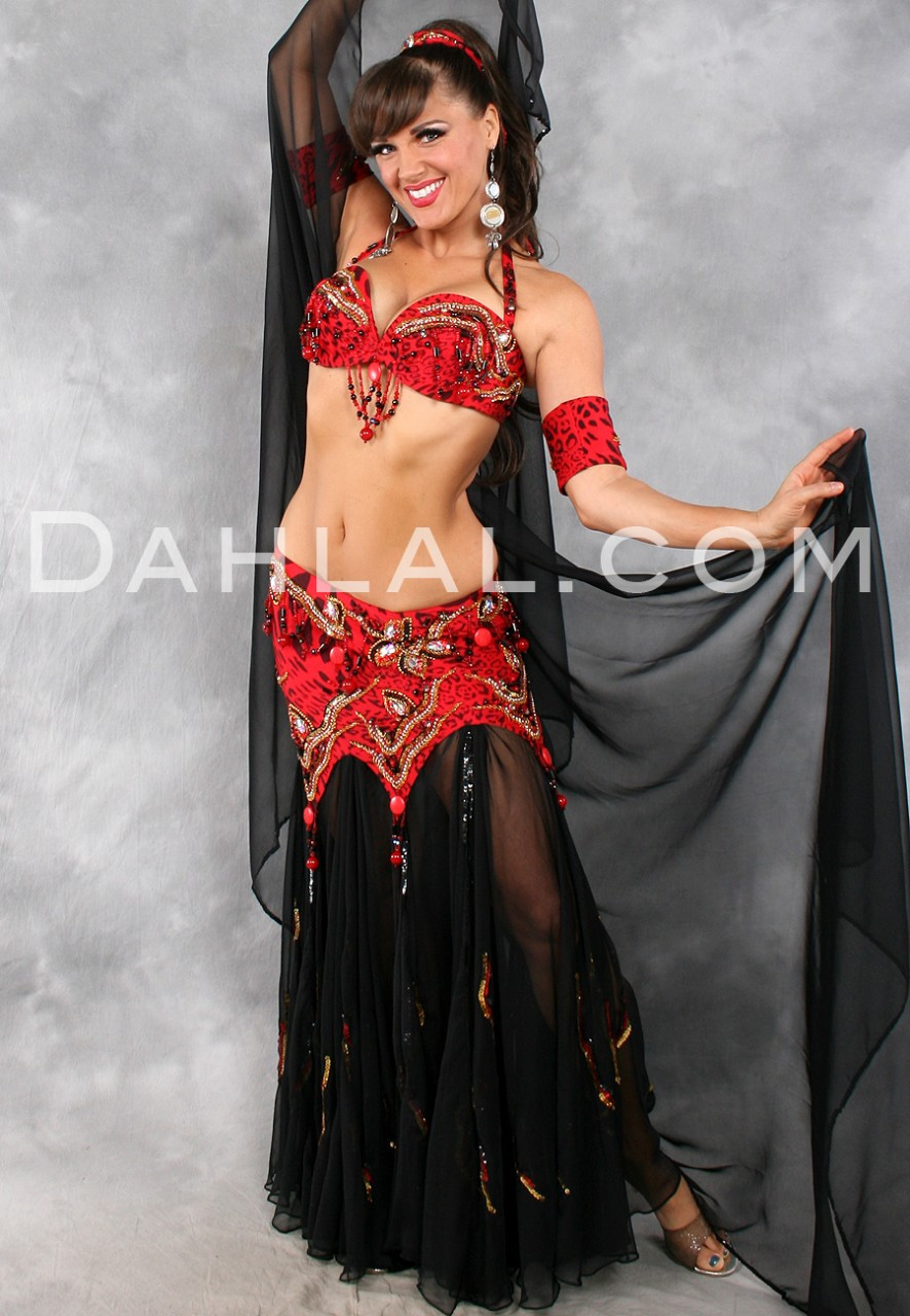 red belly dance costume