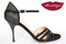 SALSERA Black Glitter & Black Suede Tango Shoe in Size 38, from LUNATANGO