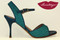 MONA Engraved Turquoise Suede & Turquoise Patent Tango Shoe in Size 38, from LUNATANGO