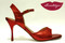 MONA Metallic Red Leather Tango Shoe in Size 37, from LUNATANGO