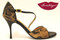 DIAGONAL Cheeta Leather & Black Leather Tango Shoe in Size 38, from LUNATANGO
