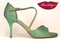 DIAGONAL Metallic Green Leather Tango Shoe in Size 38, from LUNATANGO