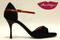 "X" Black Suede & Red Leather Tango Shoe in Size 38, from LUNATANGO