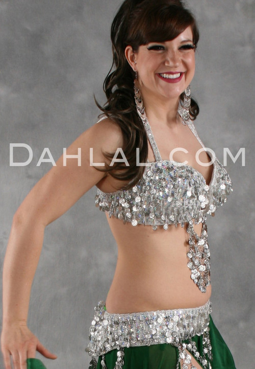 Silver Coin Bra and Belt Set