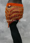 Ethnic Printed Belly Dance Scarf with Orange, Gold and Red Beads