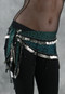 Leopard Print Bead and Coin Belly Dance Scarf