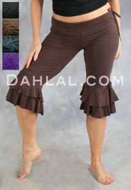 tribal belly dance capri leggings with ruffle