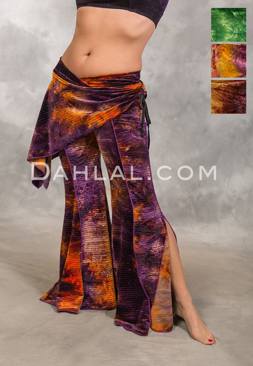 RADIANT GALAXY Velvet Tie-Dye Cairo Pant with Hip Wrap, by Off The Nile ...