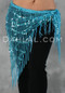 Sequined Mesh Glitter Hip Scarf in Turquoise
