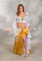 Gold and White Satin Belly Dance Skirts