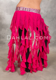 Waterfall Tendril Wrap Over Skirt with Embellished Waistband