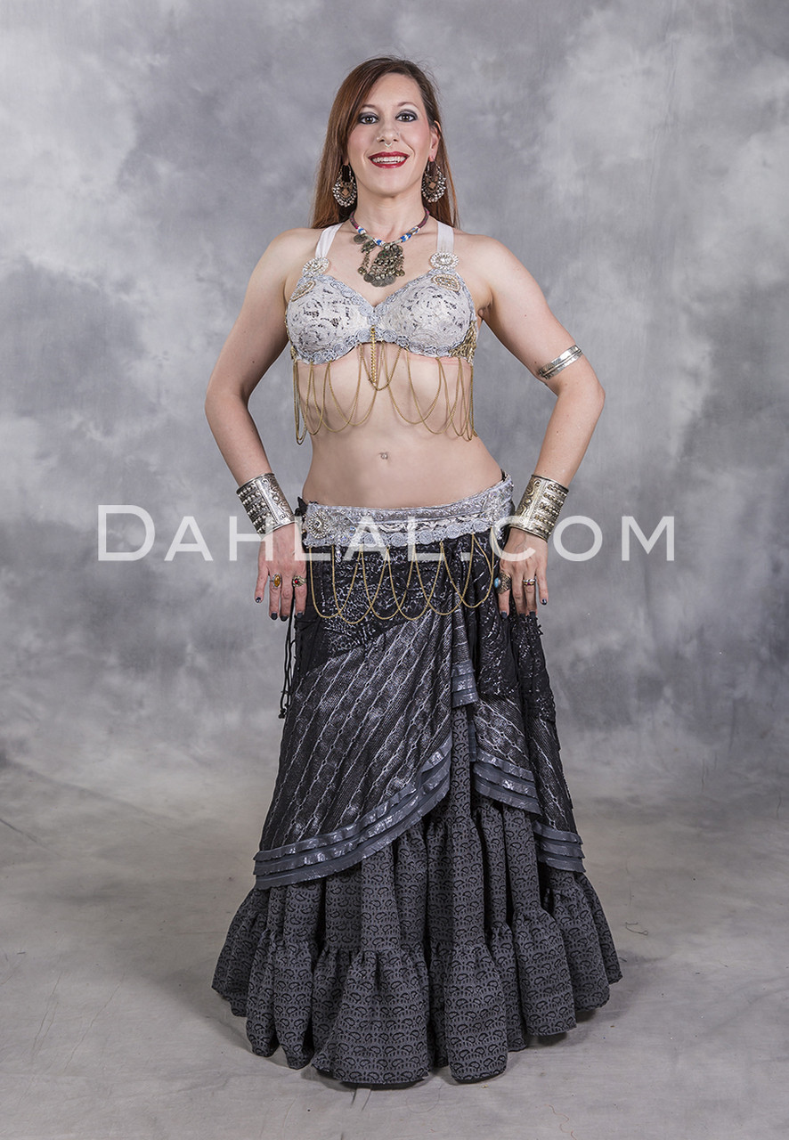 2-Piece Arabia Coin Belly Dance Costume Bra and Belt Set