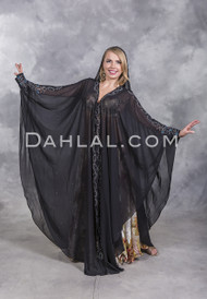 Front View of Belly Dance Cover Up with Rhinestones