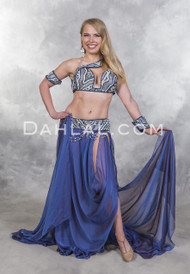 blue Egyptian belly dance costume