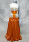 ORANGE CRUSH Bra and Belt Set in Silver and Orange  Egyptian belly dance costume