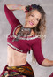 Wine Choli Top with Turkoman Buttons