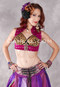 Fuchsia and Gold Ruffled Sari Vest with Back Lacing Details