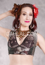 Vintage Quilted Sari Vest with Back Lacing