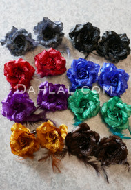 Two-Pack Satin and Mesh Flower Hair Clip