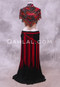 Black and Red Shown with Draped Beaded Scarf