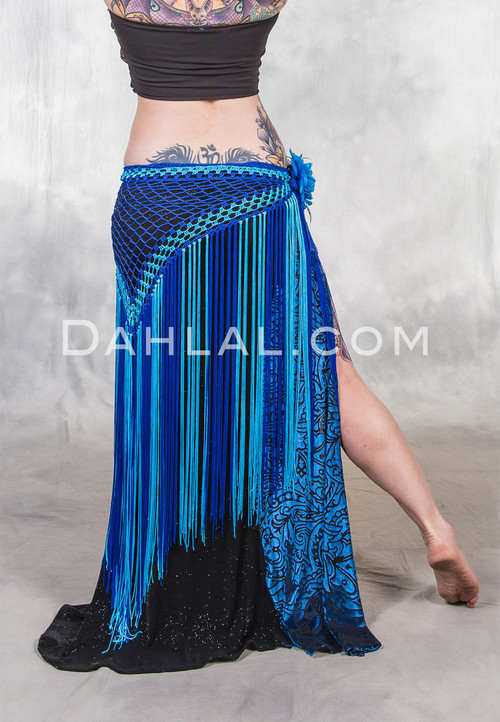 TWO TONE DIAMOND Crocheted Fringe Hip Skirt/Dahlal
