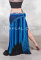 Turquoise and Royal Blue Two Tone Diamond Crocheted Fringe Skirt