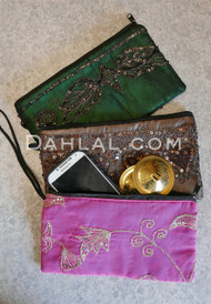 Large Embroidered Zippered Pouch