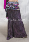 Fuchsia and Silver Glitter on Black Slinky Skirt