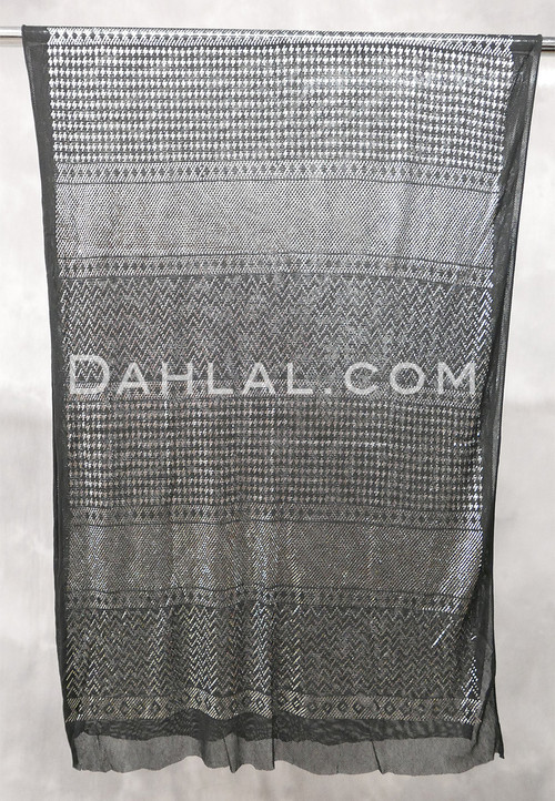 BLACK and SILVER ASSUIT FABRIC PIECE
