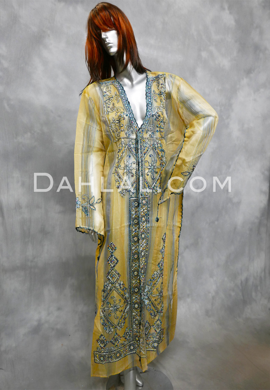 embroidered caftan dress