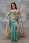 Aqua and Nude Beaded Egyptian Costume
