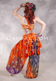 PEACOCK PERFECTION Harem Pants- Orange, Purple and Royal Blue