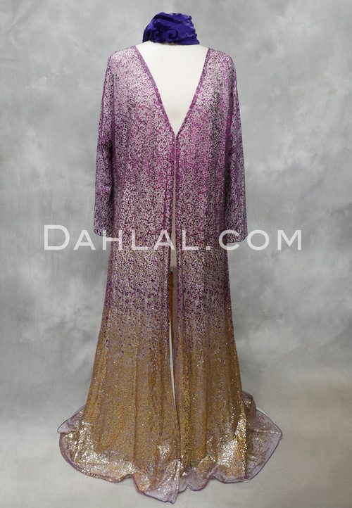 purple and gold abaya