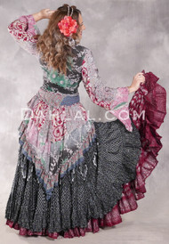 Twilight Tales Silk Printed Underbust Long Sleeve Tail Vest