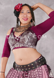Wine and Silver Tribal Halter Top