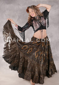 Faux Assuit Tribal Skirt - Black and Gold
