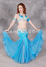 Front view of Radiant Oasis Egyptian belly dance costume from Dahlal Internationale