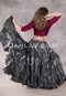 Faux Assuit 25 Yard Tribal Skirt - Black and Silver