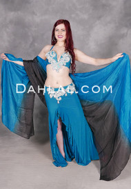 teal belly dance costume