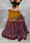 Back View Shown with a Gold Tribal Printed Shawl with Tassels