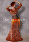 Cleopatra Orange and Copper Glittered Leopard Skirt