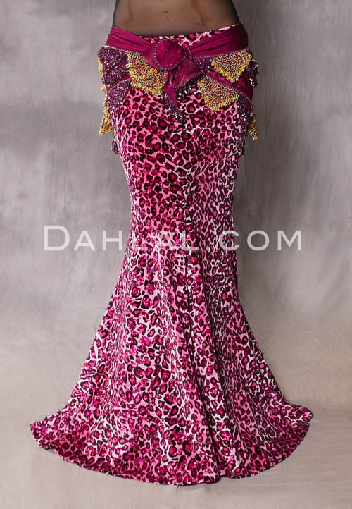 pink and fuchsia leopard print skirt