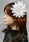 white sequins hair flower