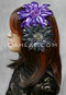 purple and gunmetal sequins hair flower