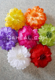 multi-colored hair flower clips